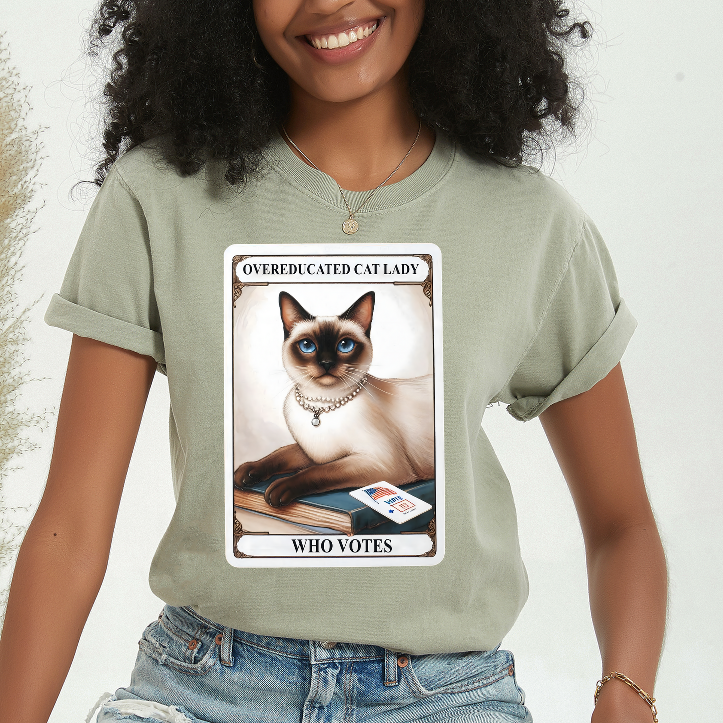 Educated Cat Lady Who Votes Tshirt