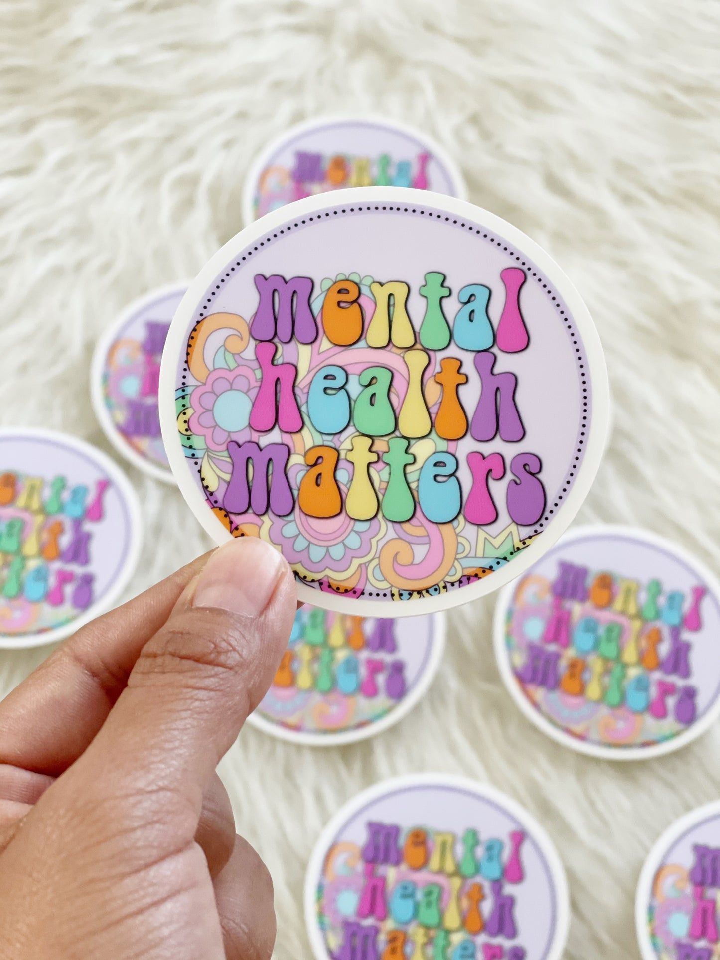 Mental Health Matters Clear Circle Sticker