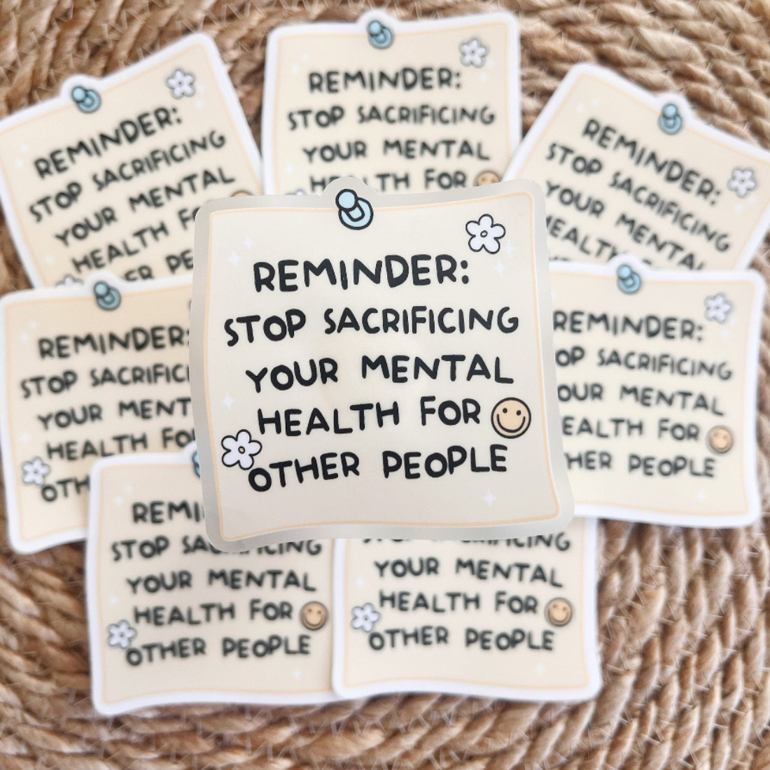 Mental Health Sticky Note Clear Sticker