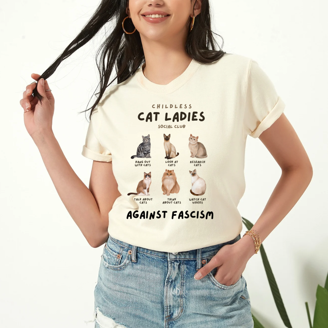 All the Cats Against  Fascism Tshirt