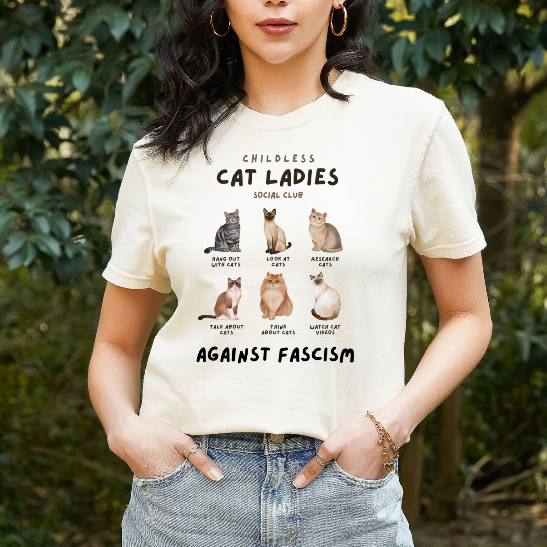 All the Cats Against  Fascism Tshirt