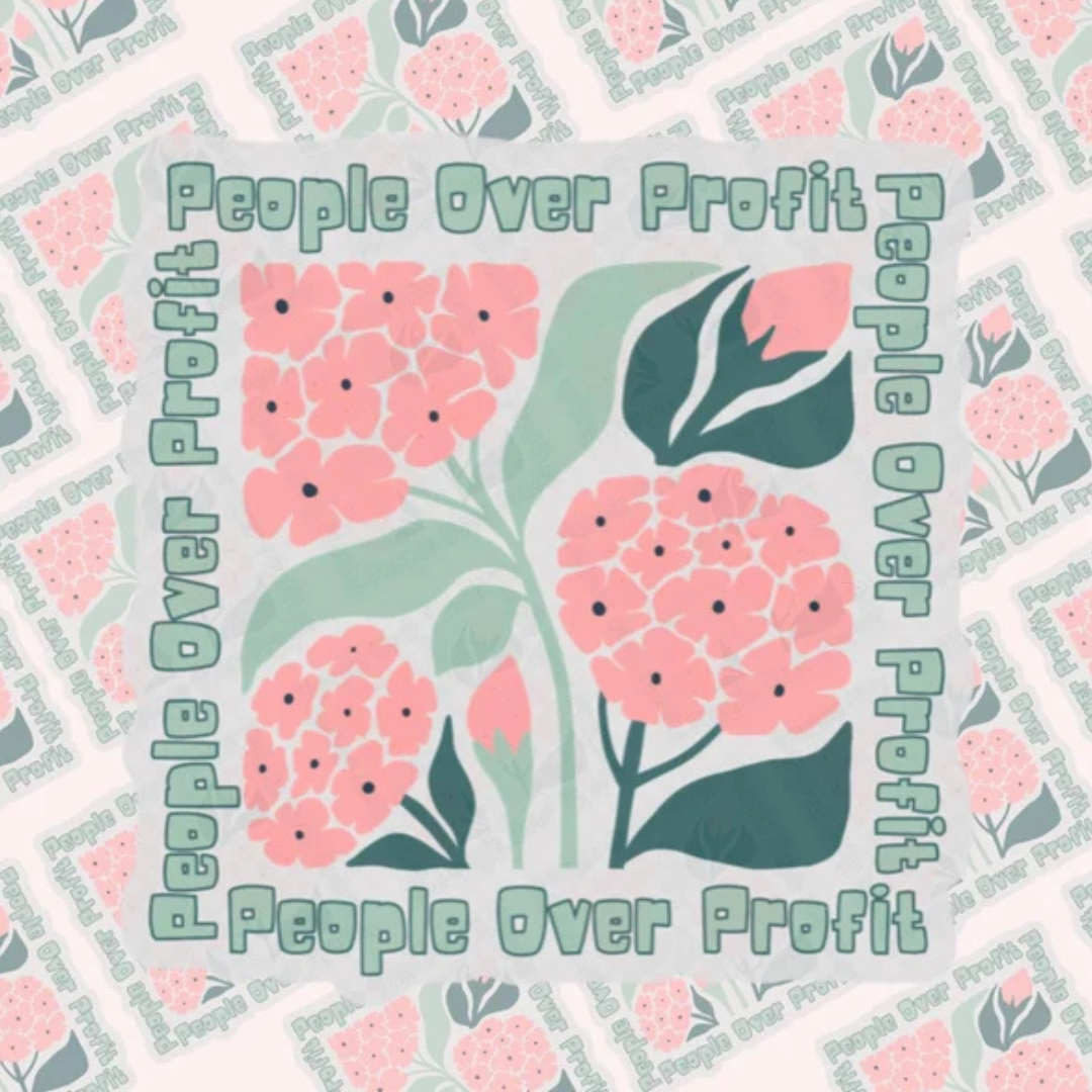 People Over Profit Clear Sticker