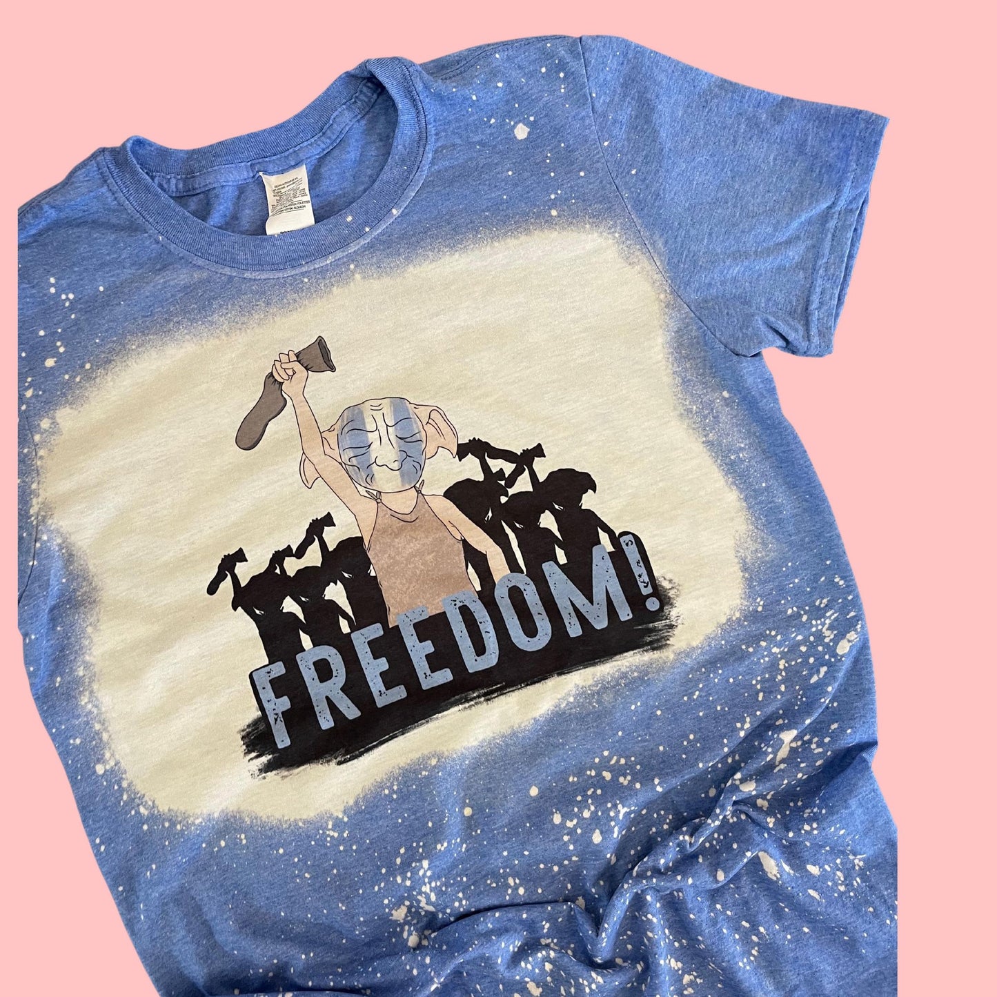 Freedom Dobby Bleached Blue Tee. LIMITED EDITION