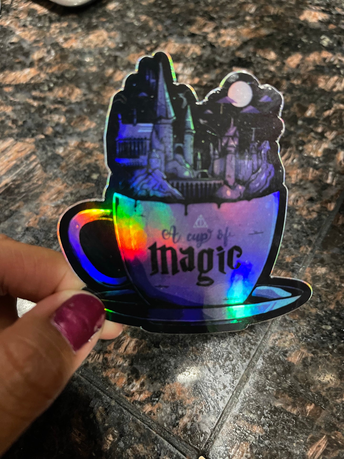 A cup of Magic   Holographic Sticker