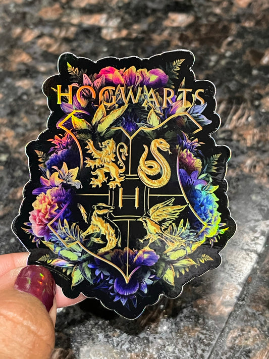 The 4 House Cross  Holographic Sticker