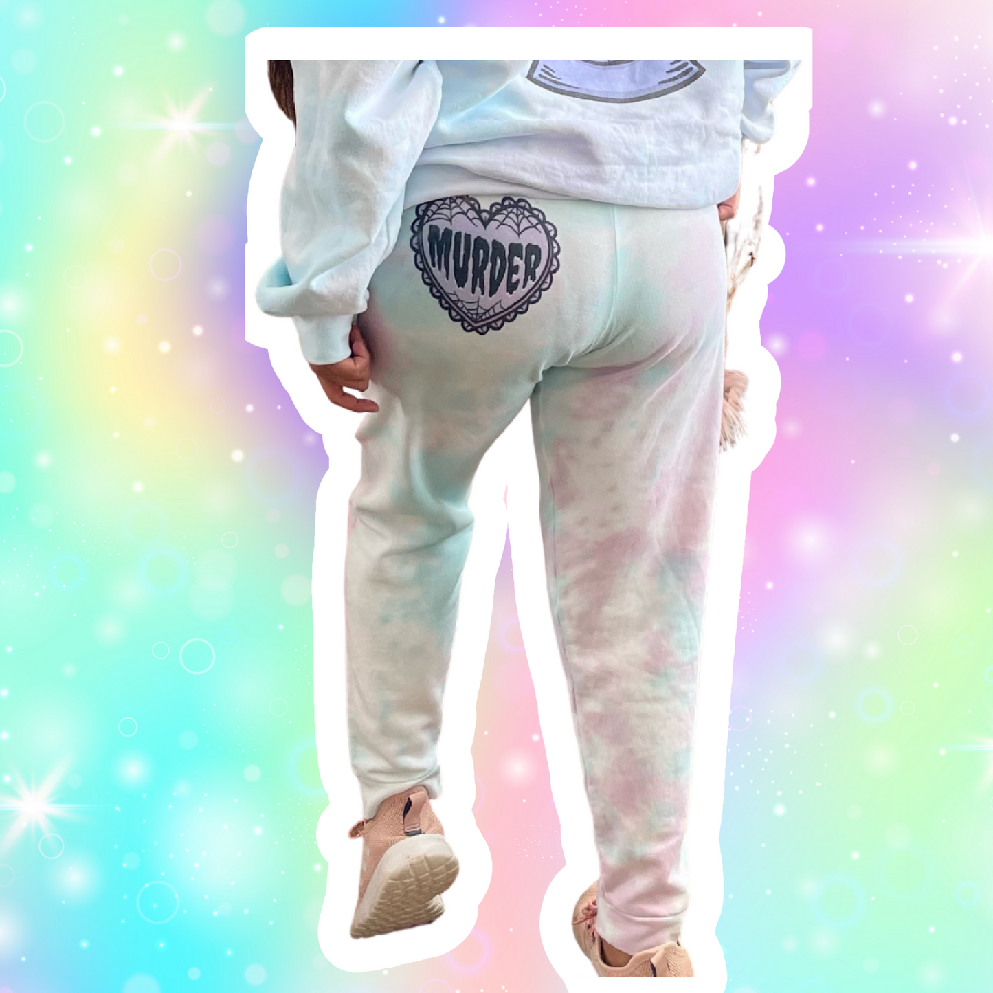 Jogger Pants The Husband Did It- True Crime Cotton Candy Tie Dye