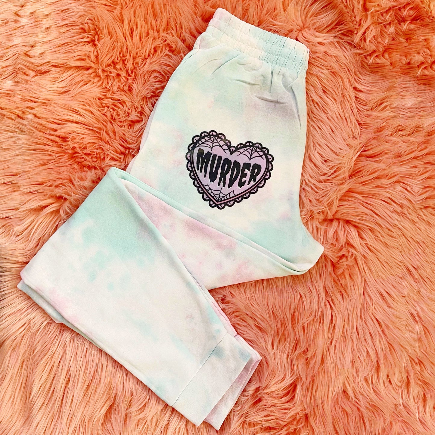 Jogger Pants The Husband Did It- True Crime Cotton Candy Tie Dye