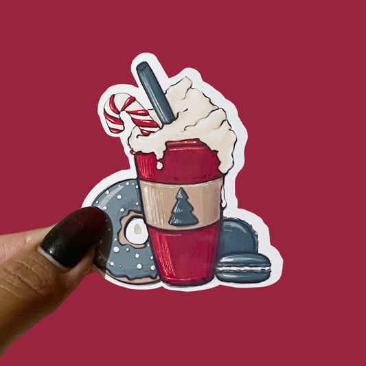 A Holiday Latte Glossy Sticker